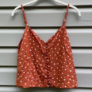 Madewell Burnt Orange Polka Dot Cami